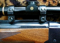 Closeup photo of rifle action