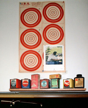photo of Bill's prize-winning targets on wall
